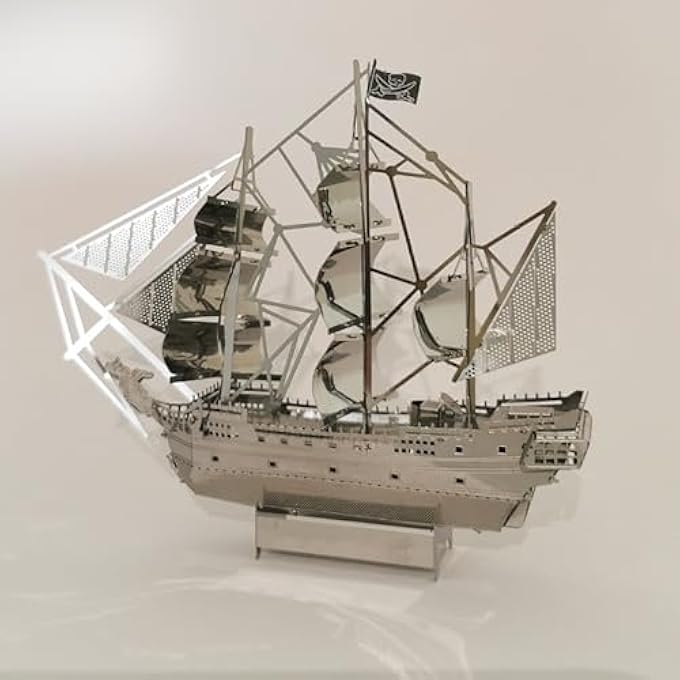 PIRATE SHIP 3D PUZZLE METAL PIRATE SHIP 3D METAL PUZZLE 3D PUZZLE METAL FOR ADULTS 10X2X10CM - Image 3